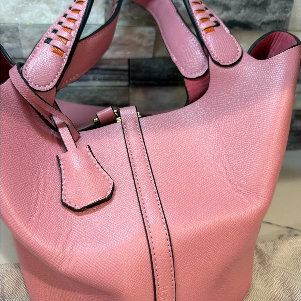 Picotin pink bucket leather tote - Picture 4 of 9